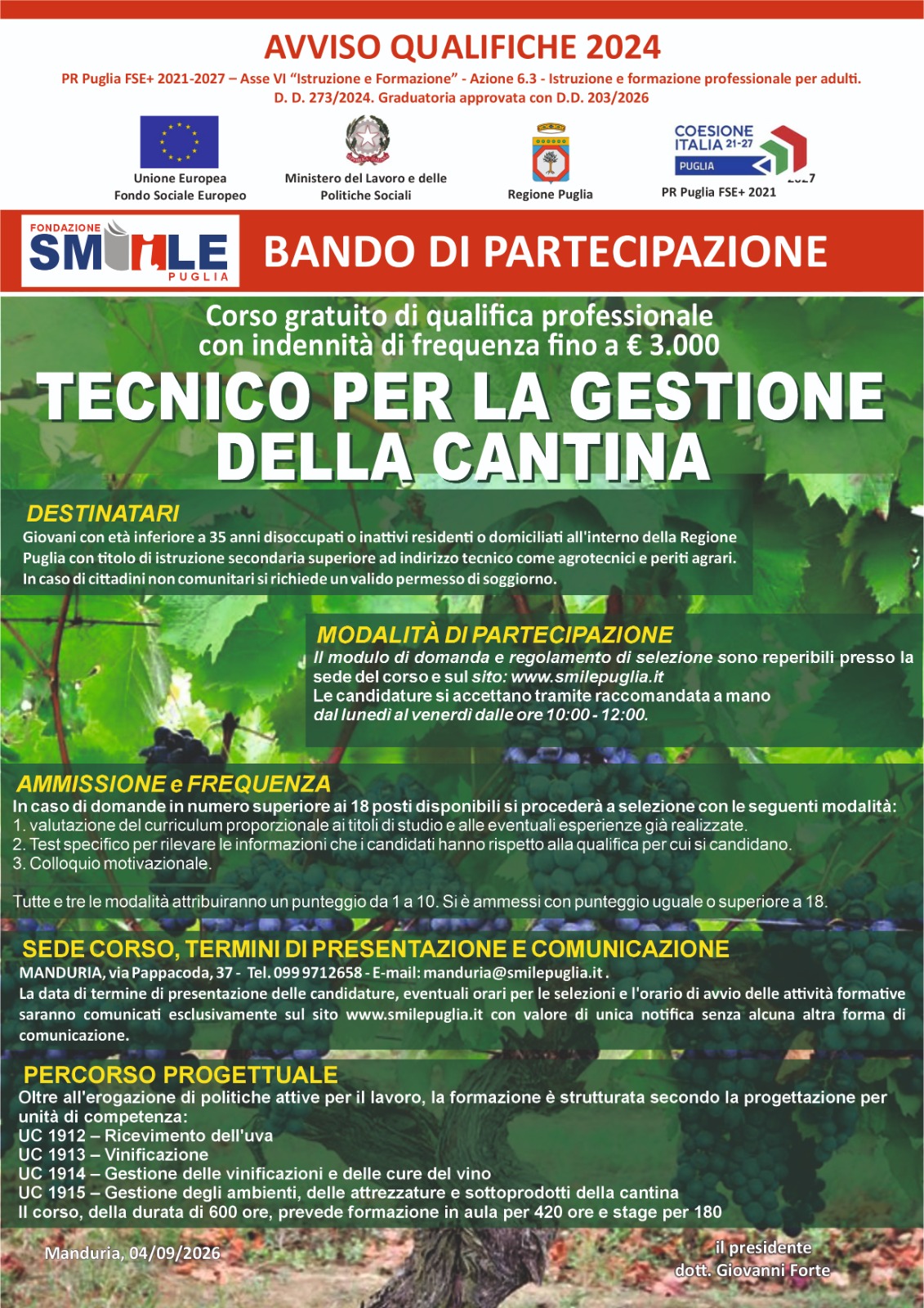 Tecnico gestione cantina